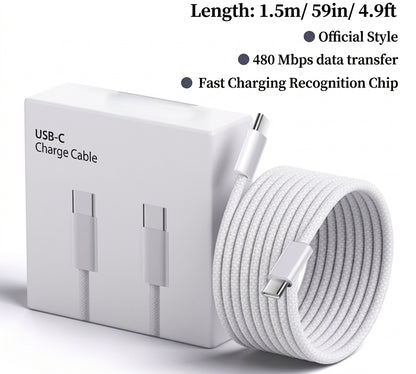 GridLite™USB-C to USB-C, Braided Type-C Fast Charge Cable