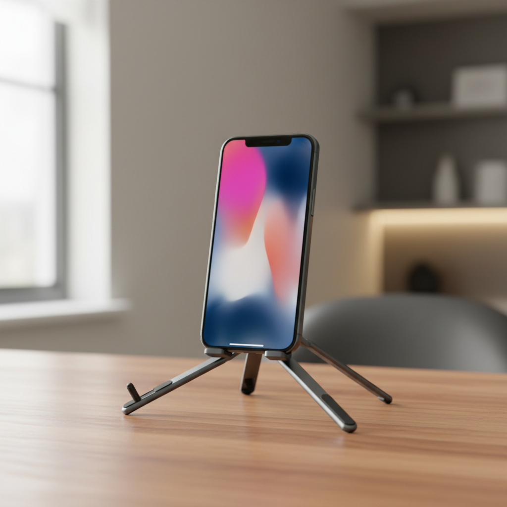 Phone on wooden desk