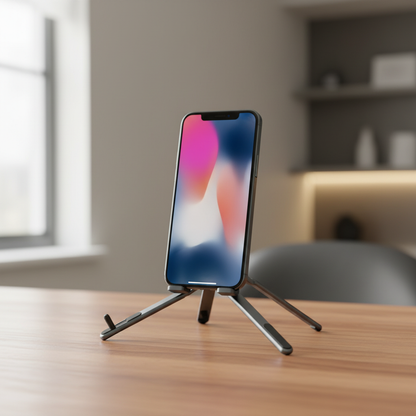 Phone on wooden desk